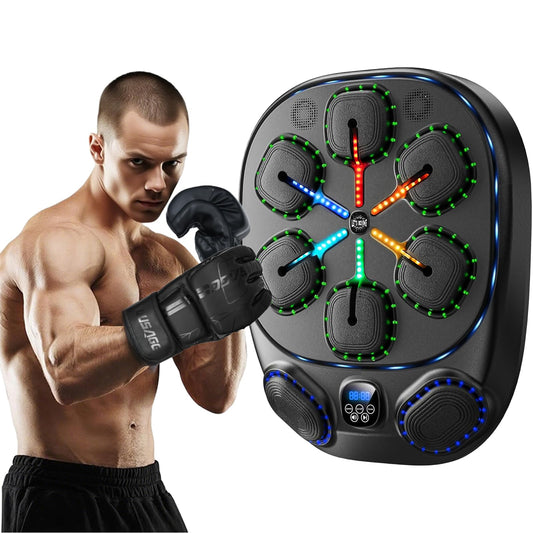 Music Boxing Machine with LED Lights & Bluetooth Speaker – Interactive Punching Bag for Fitness, Rhythm Training & Stress Relief – Home Gym Equipment for Adults