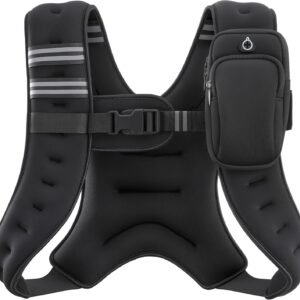 ZELUS Weighted Vest, 6lb/8lb/12lb/16lb/20lb/25lb/30lb Weight Vest with Reflective Stripe for Workout, Strength Training, Running, Fitness, Muscle Building, Weight Loss, Weightlifting